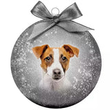 Plenty Gifts Weihnachtskugel, mattiertes Jack-Russel-Silber