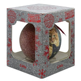 Plenty Gifts Weihnachtskugel gefrostete Katzen rot