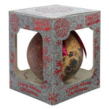 Plenty Gifts Weihnachtskugel, gefrostet, Crazy Dog, Rot