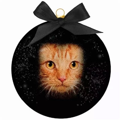 Plenty Gifts Weihnachtskugel mattiert rot Katzenaugen schwarz