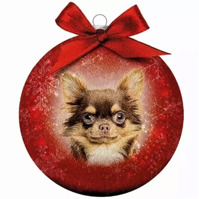 Plenty Gifts Weihnachtskugel, gefrostet, Chihuahua-Rot