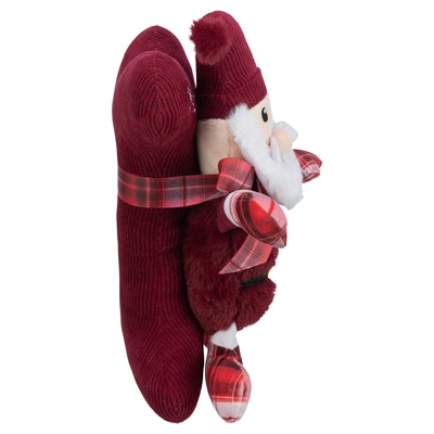 Trixie Weihnachtsgeschenkset Knochen mit Weihnachtsmann-Plüschstoff