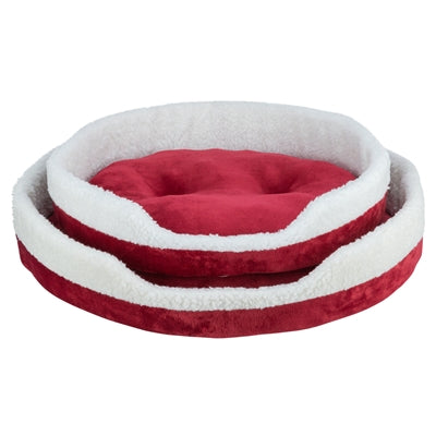 Trixie Weihnachts-Hundekorb Nevio rund rot weiß