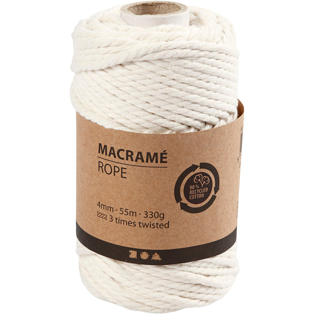 Creativ Company Makrameeschnur 4 mm 55 m cremefarben