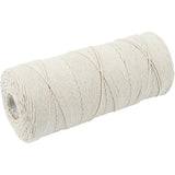 Creativ Company Makrameeschnur, L: 315 m, Stärke 1 mm, dünne Qualität 12 12, hell natur, 220 g 1 Knäuel
