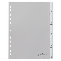 Numerische Tabs langlebig 6440 5 Tabs 11 Löcher grau
