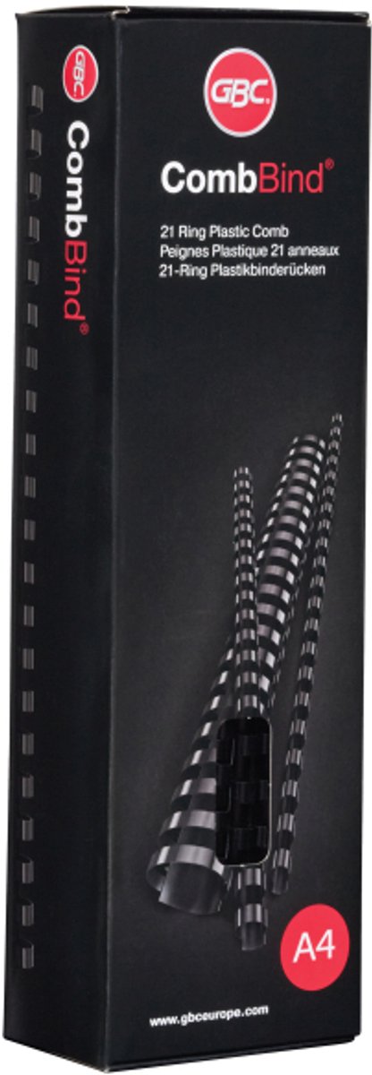 Gbc combbind Binderücken schwarz – A4 – 10 mm – 100 Stück