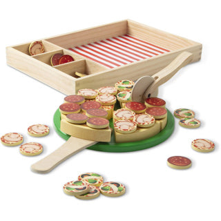 Melissa Doug – Pizzaset aus Holz – 36 Beläge und Zutaten