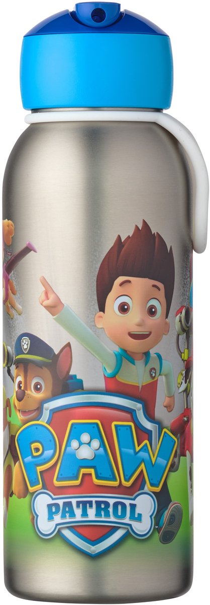 Mepal isoleerfles flip-up campus - 350 ml - 12 uur koud 4 uur warm - drinkfles met rietje voor kinderen - paw patrol