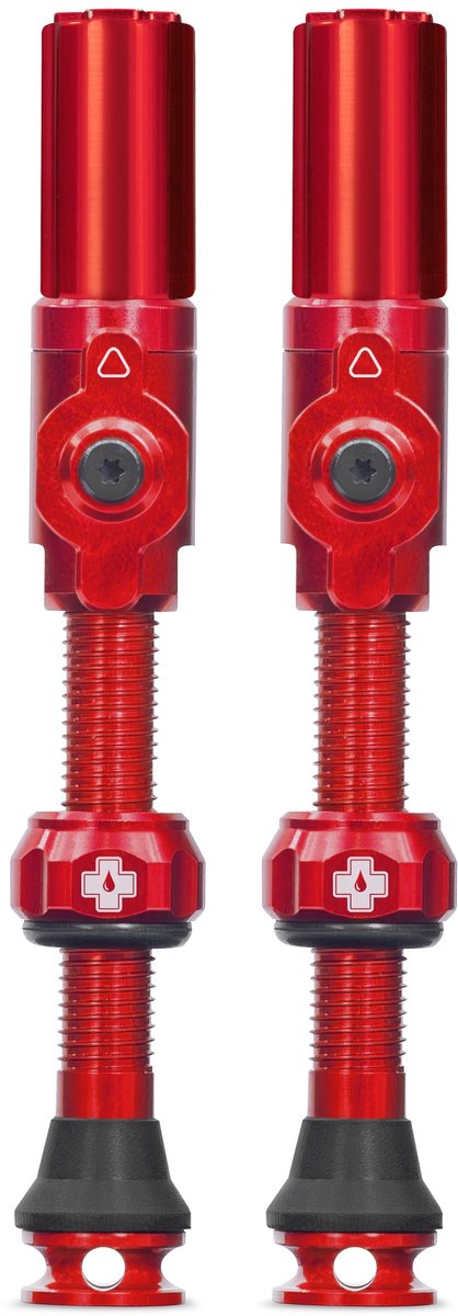 Muc-off Tubeless-Ventil Big Bore Hybrid großes rotes Auto-Schräder-Ventil 45 mm