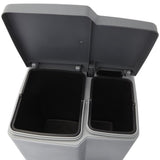 Hurver Pedal Bin Duo 15l 6l Silber