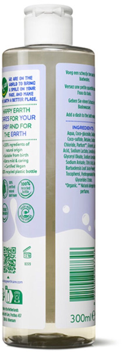 Happy earth badschuim - baby kids - 100% natuurlijk - babyverzorging - 300 ml