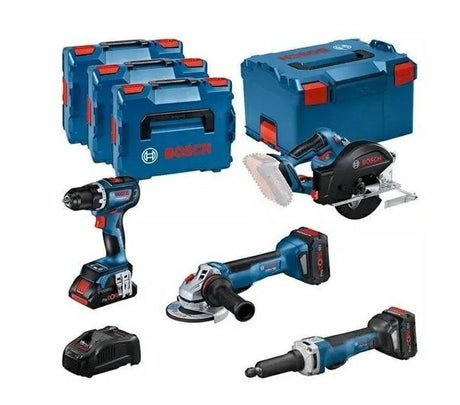 Bosch combo set 18v (gsr 18v-90c, gws 18v-15 psc, gkm 18v-50, ggs 18v-23 plc) 1xpc4,0ah 2xpc5,5ah …