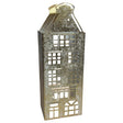 Mansion atmosphere lantaarn gratenpand wit goud 13.5x9.5x38cm