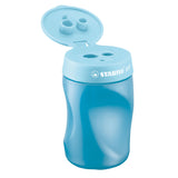 Stabilo easysharpener – 3 in 1 Bleistiftspitzer – links – blau
