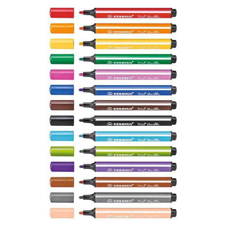 Stabilo Trio Scribbi – Filzstift mit gefederter Spitze – Set mit 14 Stück.