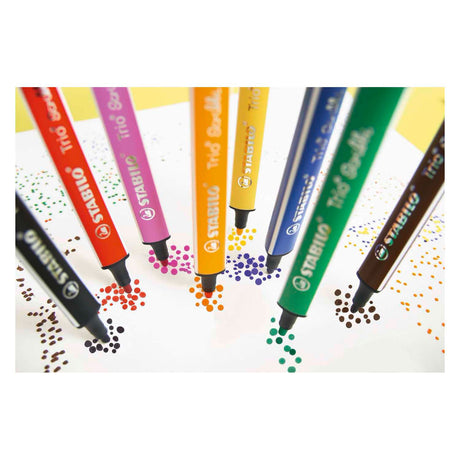 Stabilo Trio Scribbi – Filzstift mit gefederter Spitze – Set mit 14 Stück.