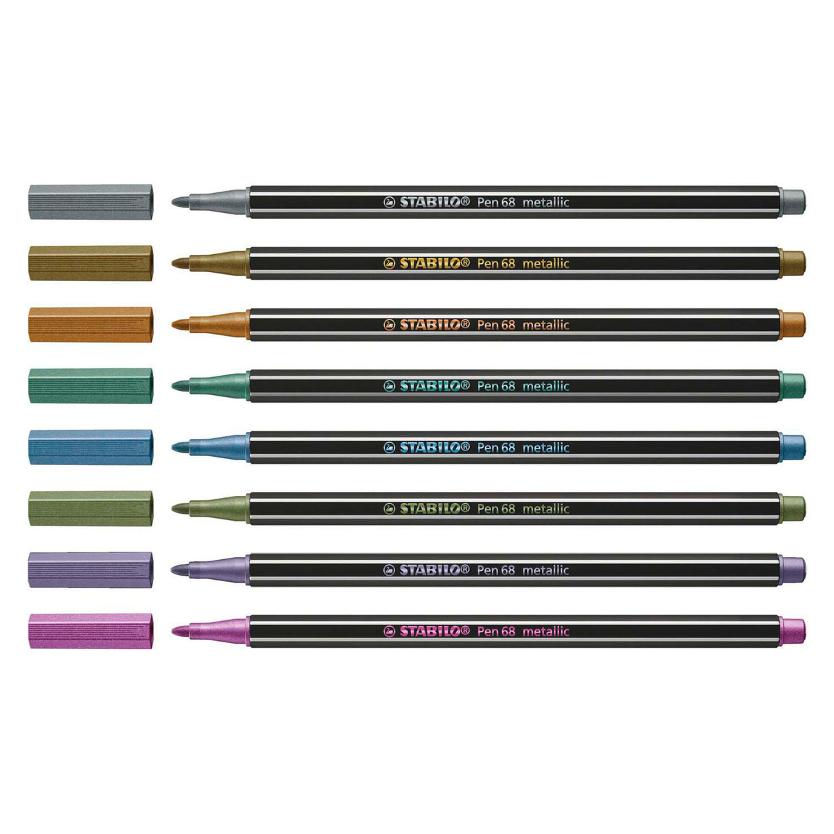 Stabilo Filzstift 68 Metallic-Etui mit 8 Stück