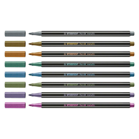 Stabilo Filzstift 68 Metallic-Etui mit 8 Stück