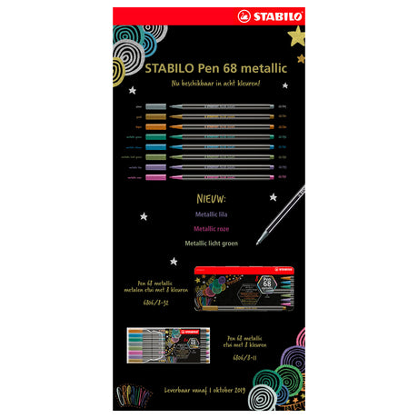 Stabilo Filzstift 68 Metallic, Dose mit 8 Stück