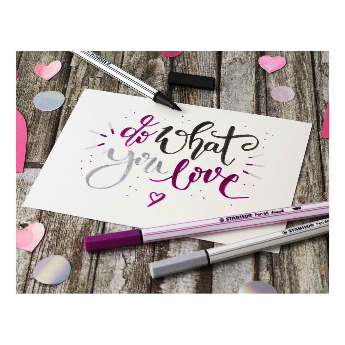 Stabilo Pen 68 Pinsel - Filzstift - Schwarz (46)