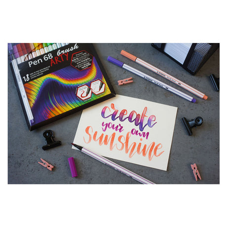 Stabilo Pen 68 Pinsel – Filzstift – Arty – Set mit 18 Teilen