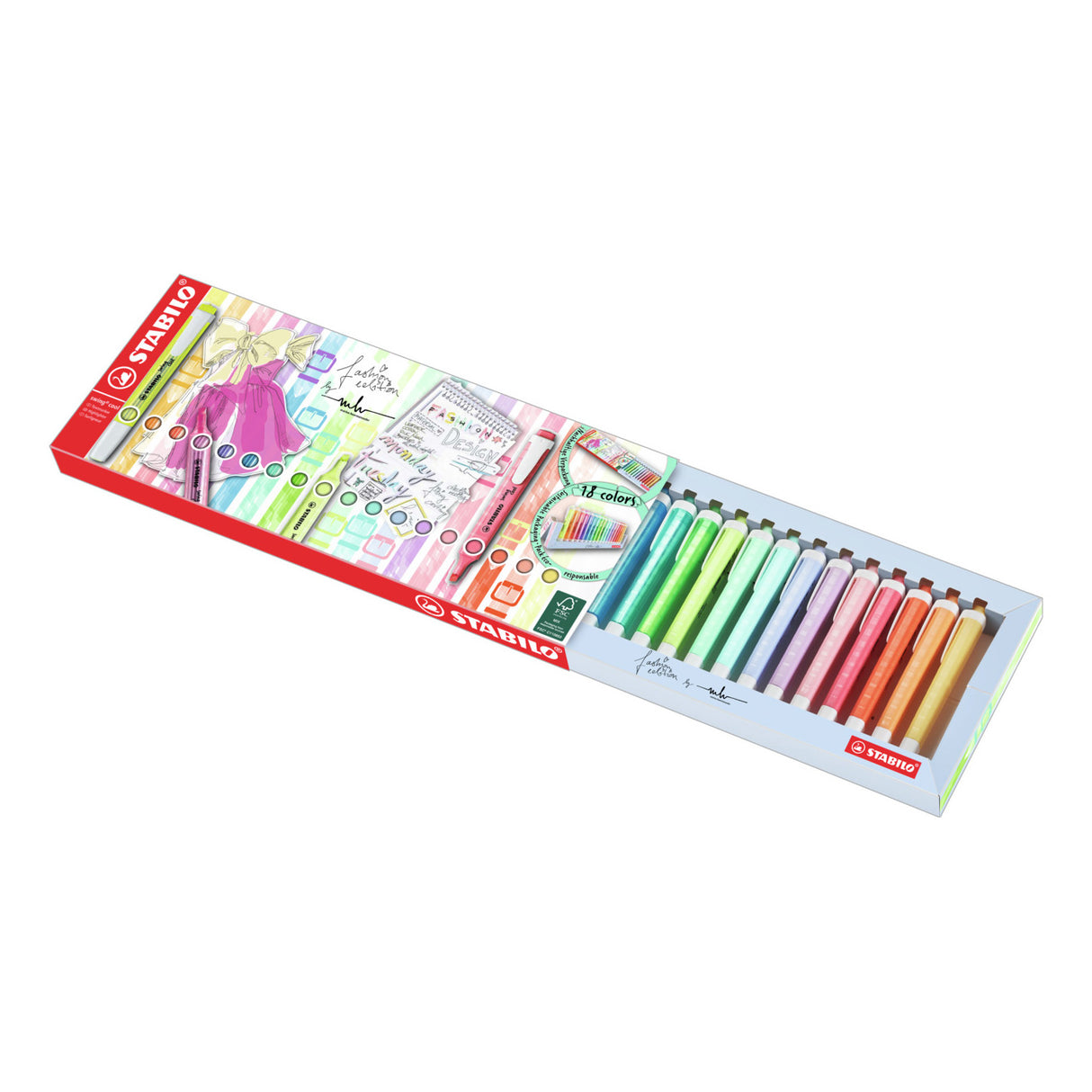 Stabilo Swing Cool – Textmarker – perfekt für unterwegs – Standard-Pastell – Schreibtisch-Set mit 18 Farben