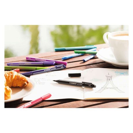 Stabilo Pointmax Pastell-Federmäppchen mit 8 Fineliner-Farben