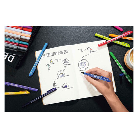 Stabilo pointmax – Hardtip Fineliner 0,8 mm – Nylonspitze – Etui mit 15 Farben