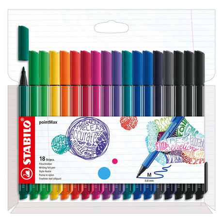 Stabilo pointmax - Hardtip Fineliner - Set mit 18 Stück