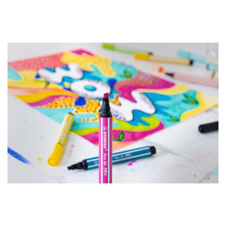 Stabilo Pen 68 Max – Filzstift mit dicker Keilspitze – Heideviolett