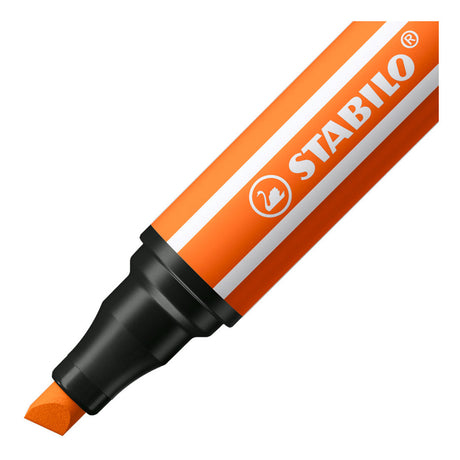 Stabilo Pen 68 max – Filzstift mit dicker Keilspitze – helles Zinnoberrot