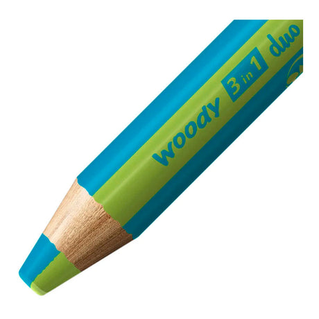 Stabilo woody 3in1 duo multitalent potloden - turquoise blad groen