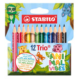 Stabilo Animal Vibes Trio dicke kurze Buntstifte – 12 Stk.