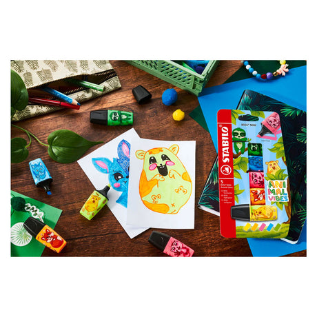 Stabilo Boss Mini – Textmarker – Animal Vibes – Etui mit 5 Farben