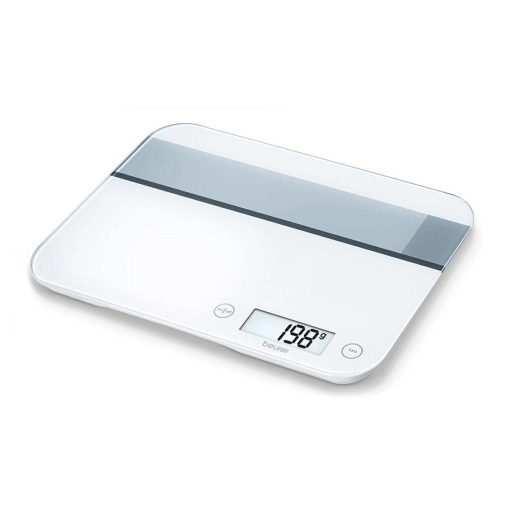 Beurer ks48 plain digitale keukenweegschaal glas wit
