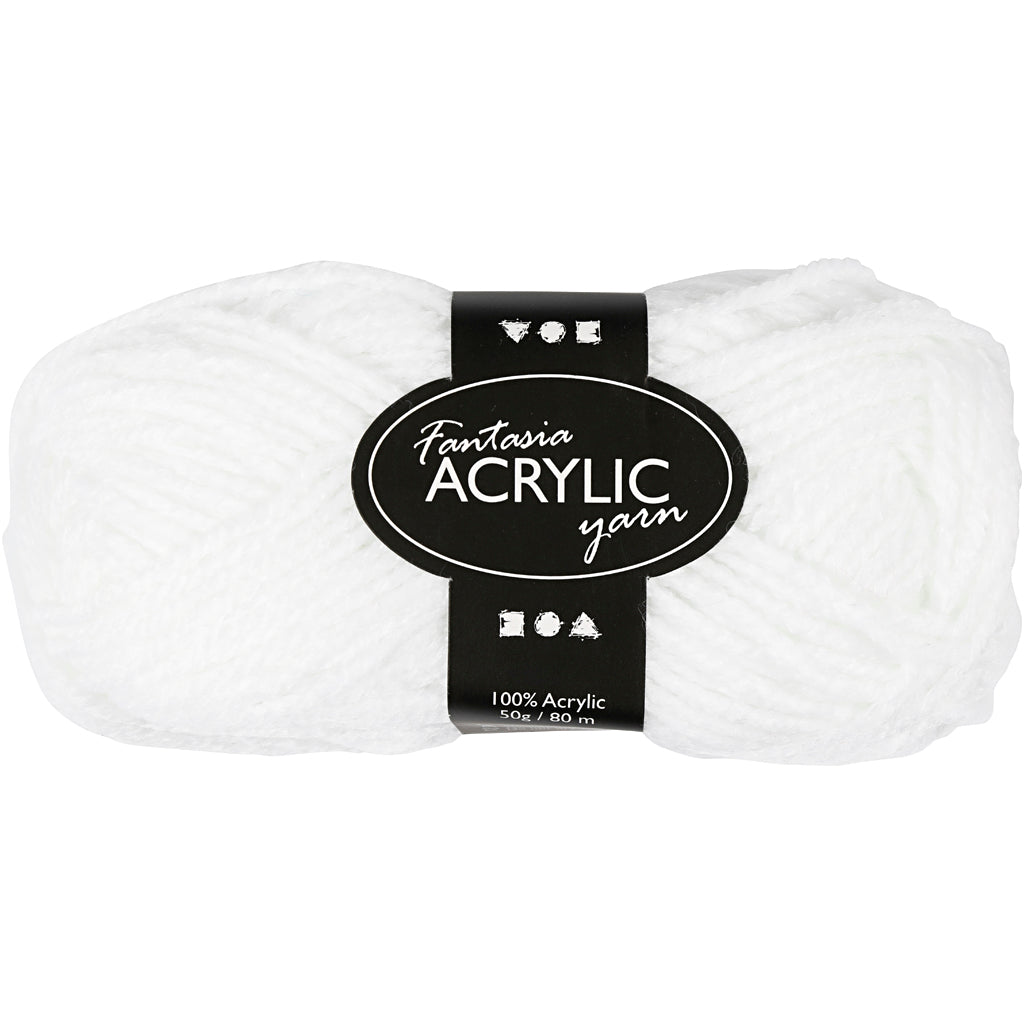 Creativ Company Acrylgarn, weiß, 50gr, 80m