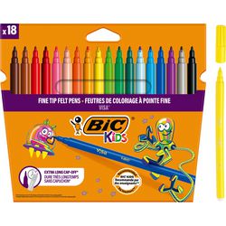 Bic Visa Fine Color Marker, Strichstärke 1,6 mm, verschiedene Farben, 18 Stück 1 Box