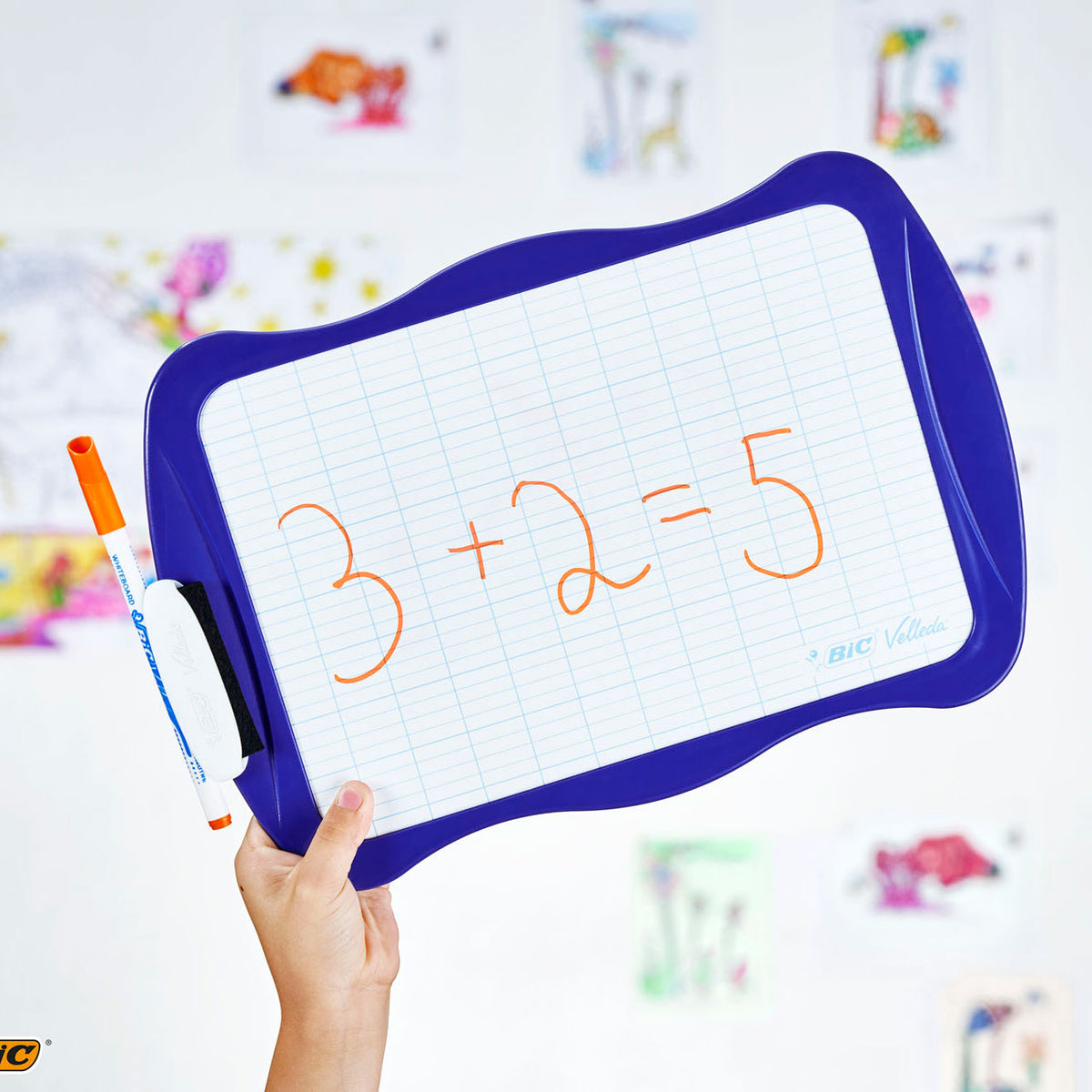 Bic doppelseitiges Whiteboard mit Radiergummi und Marker – Lernspielzeug.