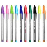 Bic Cristal Mehrfarben-Kugelschreiber mit breiter Spitze (1,6 mm) – verschiedene Farben – Packung mit 15 Stück