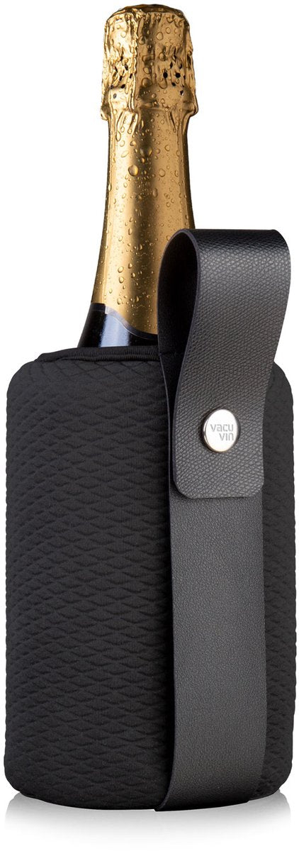 Vacuvin vacu vin artico wijn- en champagnekoeler – flexibele active cooler – geschikt voor wijn- en champagneflessen – zwart