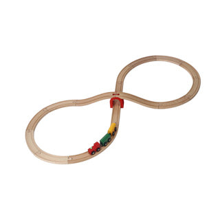 Holzeisenbahn-Set, 20-teilig.