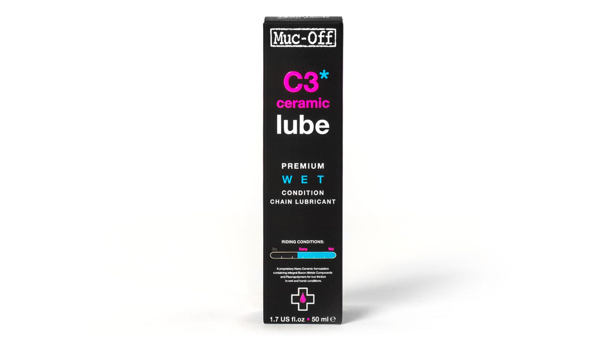 Muc-Off Muc Off C3 Keramik-Nassschmiermittel, 50-ml-Flasche, Kettenschmiermittel für nasse Bedingungen