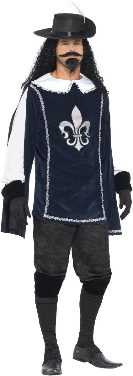 Vegaoo blaues Musketierkostüm für Herren – Fasching – mittelgroß
