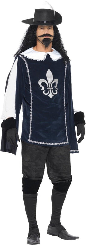 Vegaoo Blaues Musketier-Kostüm für Herren – Fasching – Größe M