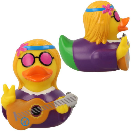 Lilalu Hippie Gummiente mit Gitarre