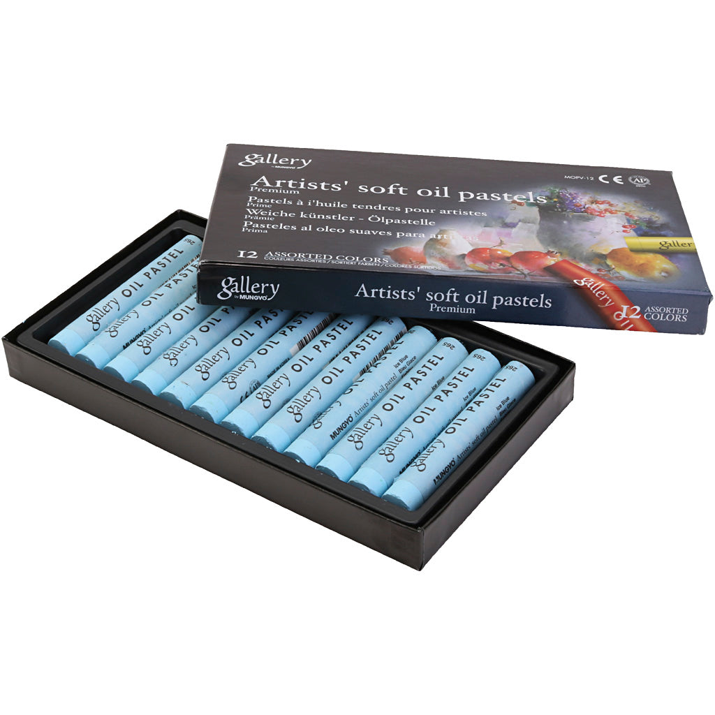 Gallery Ölpastell, L: 7 cm, D 11 mm, Stärke 11 mm, Eisblau, 12 Stück 1 Box