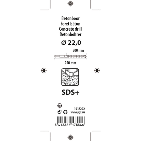 Mack 1018222 - hamerboor sds + 22x250mm | 5 stuks