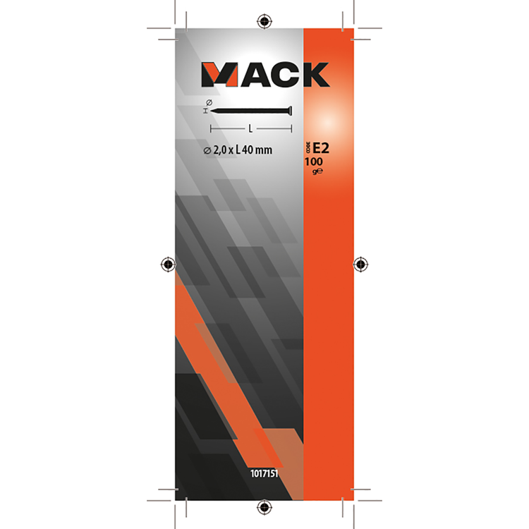 Mack 1017151 - nagel platte kop staal verzinkt 100 gr 2,0 x 40 mm | 5 stuks