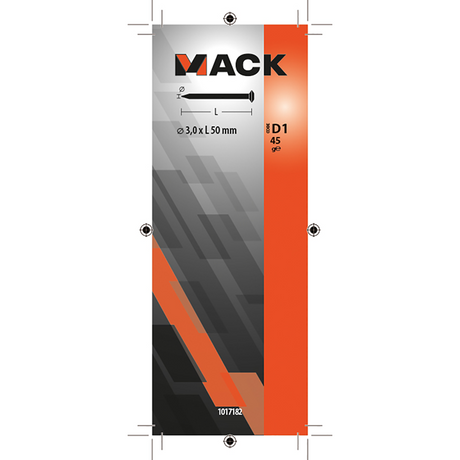 Mack 1017182 - staalnagel bvk staal geblauwd 45 gr 3,0 x 50 mm | 10 stuks